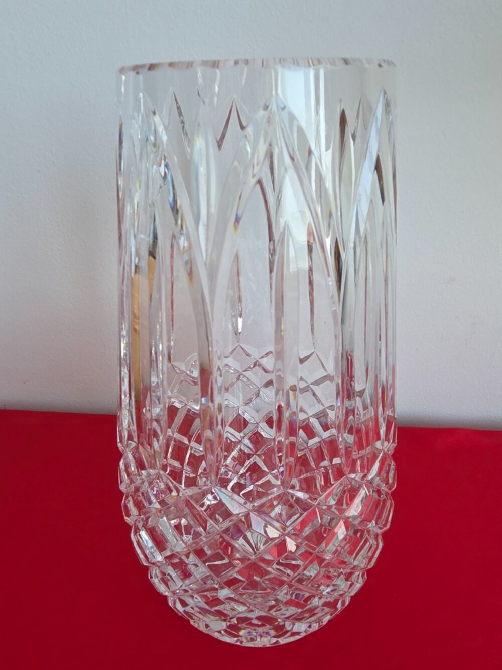 Atlantis Chartres 10" Vintage Cut Lead Crystal Barrel Vase